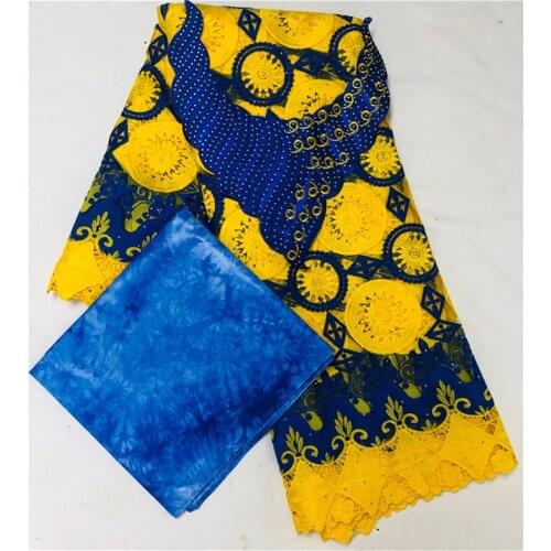 Bazin riche fabric nigerian lace fabric 2020 high quality african embroidered french guipure lace withchest collar for wedding