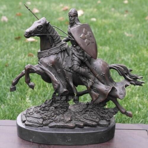 Knight armor of medieval Europe style bronze sculpture horse plastic crafts Home Furnishing jewelry gift ornaments