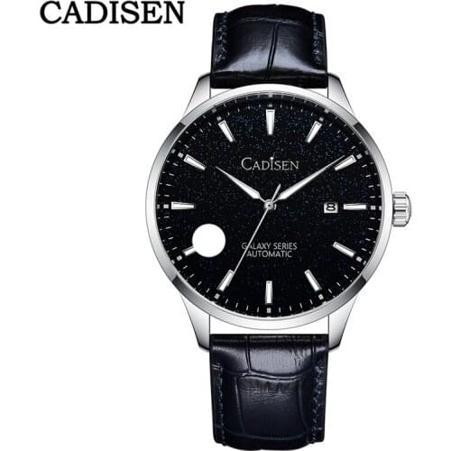 CADISEN New Pilot Series Mens Watch Luxury Sapphire Glass 100M Waterproof Automatic Watch Stainless Steel Mechanical Wristwatch