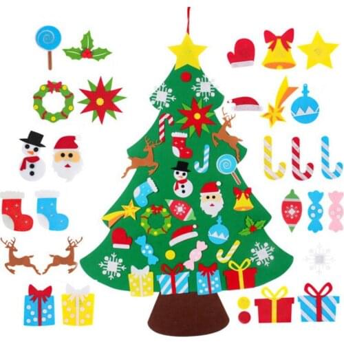 Kids DIY Felt Christmas Tree Merry Christmas Decorations For Home Christmas Ornaments Noel Navidad Xmas Gifts New Year Party