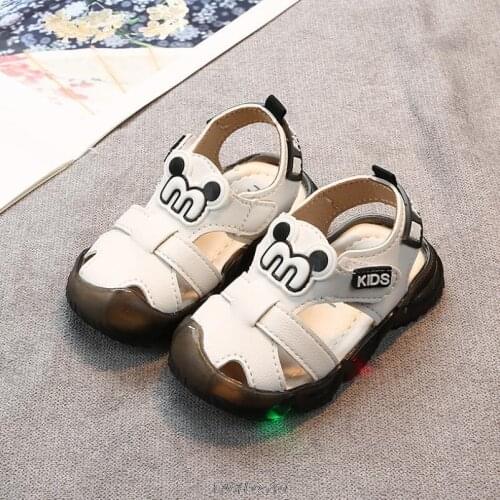 Disney Mickey Mouse Summer Sandals Children Kids Baby Girls Boys Led Light Luminous Sport Sandals Shoes For Toddler