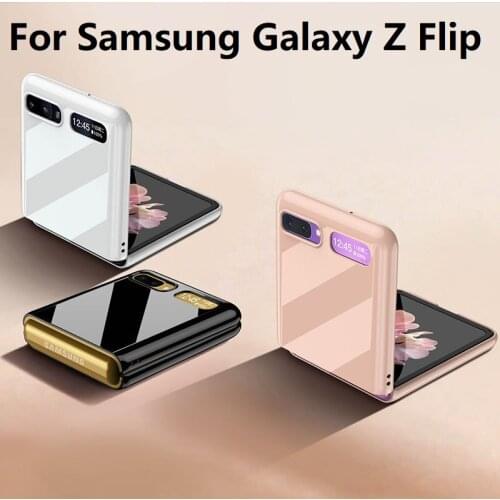 For Samsung Galaxy Z Flip Fold 2 5G Luxury Tempered Glass Case For Samsung Z flip 5G Z Flod 2 Plating Edge Protective Cover