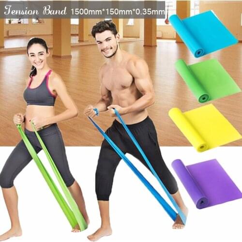 150cmx15cm Yoga Elastic Band Latex Tension and Tensile Strength and Fitness Tension Band