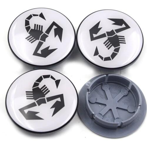 Gzhengtong 4pcs/lot 55mm (42mm) For 500 Abarth Wheel Hub Center Cap Black Caps for Fiat Abarth Marea Punto White Scorpion
