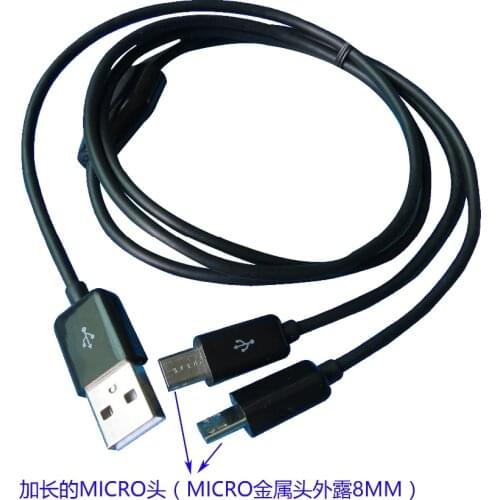1m 3ft Dual Micro USB Splitter Cable with 8mm long tip Power 2 Micro USB Devices At Once