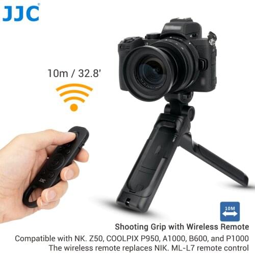 JJC Wireless Remote Control Shooting Grip & Mini Tripod for Nikon Z50 COOLPIX P950 A1000 B600 P1000 Camera Replaces Nikon ML-L7