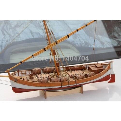 NIDALE Model Sacle 1/48 classical Ancient Sailboat model kit : Mediterranean LEUDO 1800-1900 Ship Wooden Model