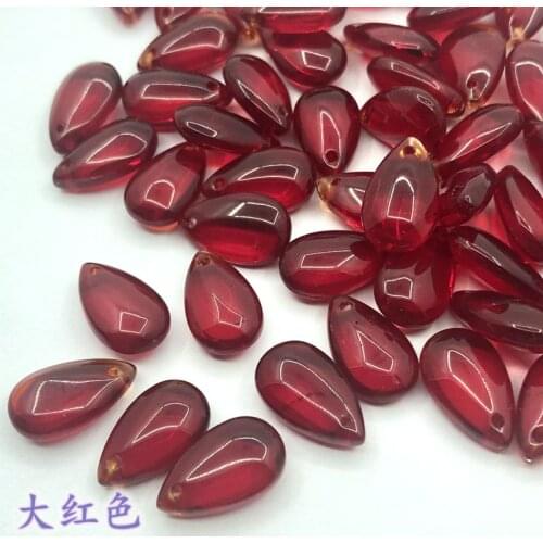 Fashion Top Hole Mix Color DIY Water Drop Glass Beads 8*14mm 20 Pieces Fit For Hair Jewelry y15767