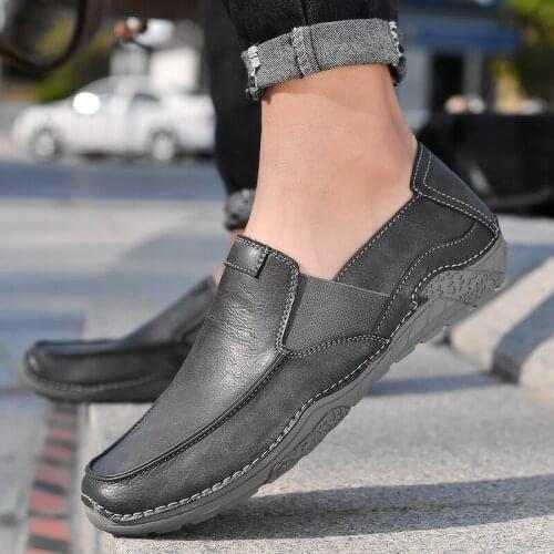 2021 Man Summer High Quality Genuine Leather Fashion Drive Comfy Classic Casual Boat Shoes MenMoccasins Slip On Loafers