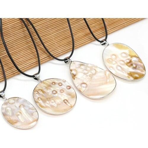 Natural Mother of Pearl Shell Pendant Necklace Exquisite Shell Pendant Necklace for Jewelry Necklace Best Gift Length 55+5cm