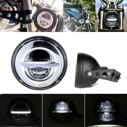 Newest 6.5" Motorcycle LED Headlight Hi&Lo HeadLamp Bulb DRL With Angel Ring for Harley Sportster Cafe Racer Bobber Iron 883