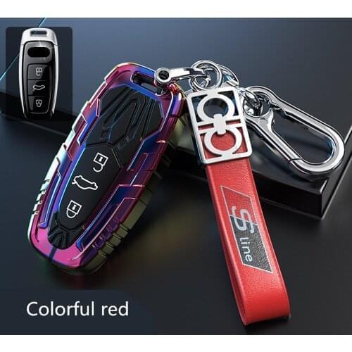 New Arrival Car Key Cover Case Holder For Audi A6 A6L A7 A8 Q8 E-tron C8 D5 2018 2019 2020 Accessories