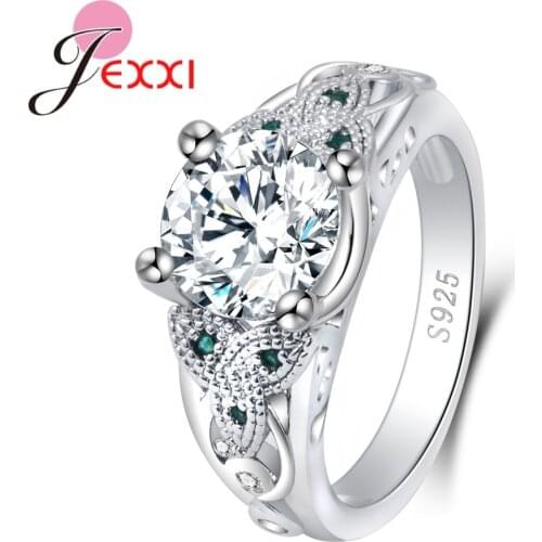 New Arrival Charming Bridal Wedding Engagement Ring Cubic Zirconia 925 Sterling Silver Lover/Girlfriend Valentines Gift