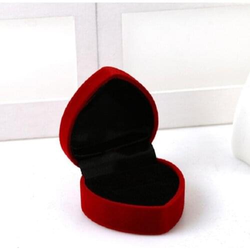 Jewery Organizer Box Rings/Earrings Storage Small Gift Box DIY craft Display Case Package Wedding/etc red heart velvet new wh