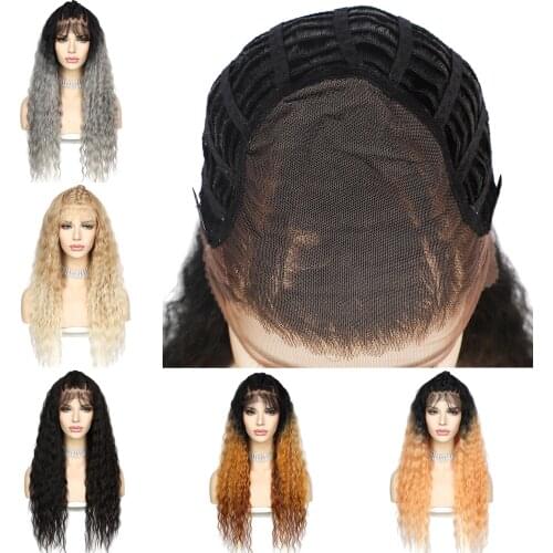 Lvcheryl 13*6 Lace Front Synthetic Wigs 1# Color Afro Kinky Curly Wig High Temperature with Braid Modeling Baby Hair Daily