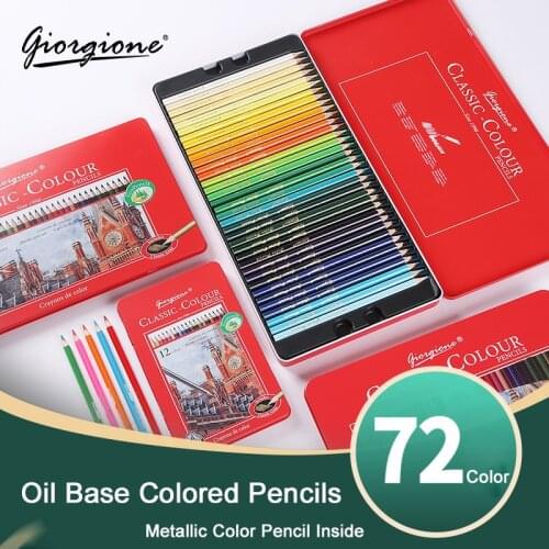 12 24 36 48 72 Professional Oil Based Colored Art Pencils,for Adult,Kids,Coloring Books,Drawing Arts Sketching in Metal Tin Box