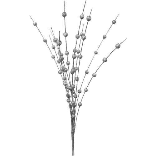 Golden Flash Powder Branches Christmas Berry Fake Berries Stems Foam DIY Xmas Wreath Holiday And Home Decor Artificial Pine Cone