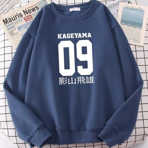 Kageyama Tobio 09 Haikyuu Anime Prints Mens Hoodie Winter Fleece Sweatshirts O-Neck Fashion Hoody Autumn Fleece Hip Hop Clothes