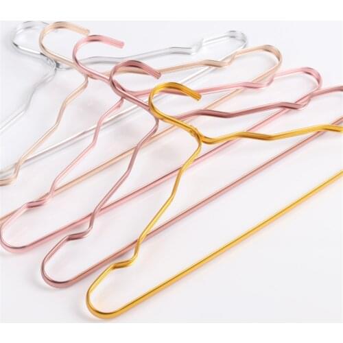 10PCS Aluminium Alloy Clothes Organizer Hanger Gold Closet Hanger Adult Skirt Dress Scarf Coat Suit Dress Adult Clothing Hanger