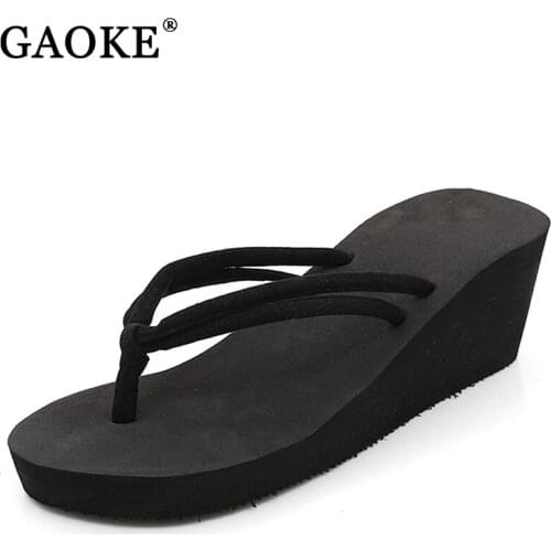 Clip Toes Flip Flops Shoes Womens Wedge Sandals Summer Sandals Casual Beach Slippers EVE Waterproof Platform Wedges Sandals