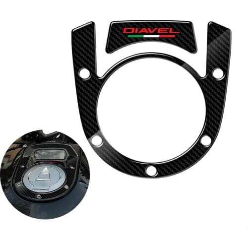 3D Motorcycle Tank Pad Protection Fuel Cap Compatible Case for Ducati Diavel Models Carbon-look