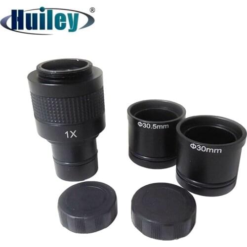 1X C Mount Digital Microscope Adapter Port Relay Lens for CCD CMOS Camera Video Mounting Size 23.2 mm for Stereo Microscope