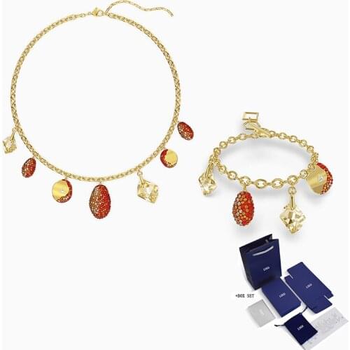 2020 Fashion Jewelry SWA New THE ELEMENTS Set Gold Exquisite Red Water Drop. Coin Decoration Female Romantic Luxury Jewelry Gift