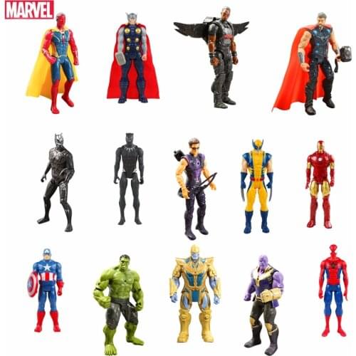 24 Pcs/Set Marvel Avenger Action Figure Toys Hulk Captain America Iron Man Spiderman Super Hero Model Doll Children Gift