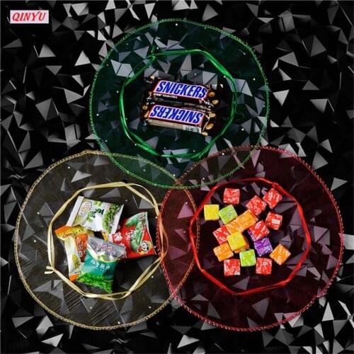 Hot Sales 50pcs/100pcs Gift Bags Spot Plain Yarn Candy Bags Eugen Gauze bag Beam port Packaging Organza bags Wedding Supplies 6Z