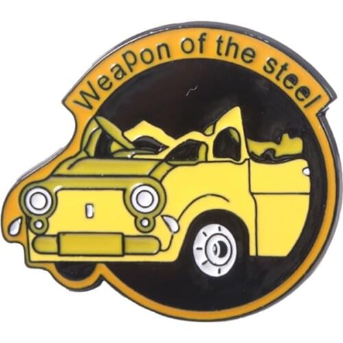 Anime Chainsaw Man Pins Brooch Letter Weapon of the Steel Car Badge Brooches for Women Men Bag Clothes Hat Accessories Jewelry