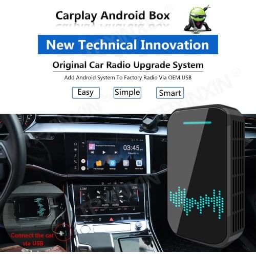 Apple Wireless Carplay AI Box Car Multimedia Player Mirror Link Android 9.0 plug and play Auto TV Box Car Radio upgrade Wifi