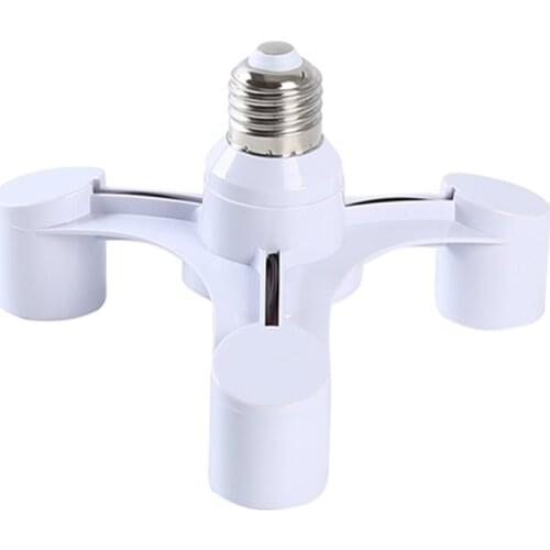 White E27 3 Head Converter Socket Base Extension Distributor Bulb Bracket Hardware Accessories