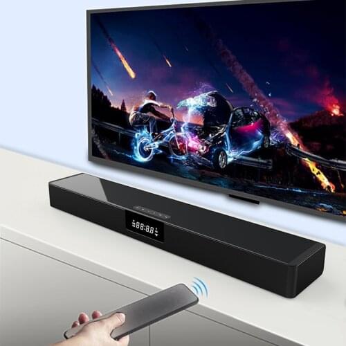 40W TV Echo Wall Soundbar Wireless Bluetooth Speaker Home Theater 3D Stereo Subwoofer with LED Screen Clock FM Radio Speaker