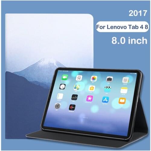 Tablet Case For Lenovo Tab 4 8 Case 8.0'' 2017 TB-8504F TB-8504X/N Folding Folio Cover Funda Painted Flip Stand Protective Shell