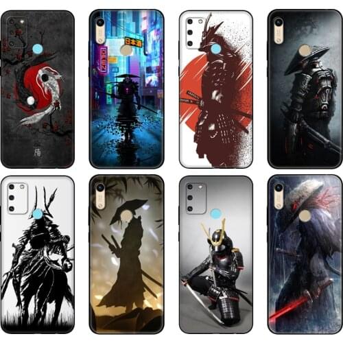 Black tpu Case For Honor 8a Prime 8s 9 10X Lite 9A 9C 9X Premium Pro 9S Case Cover Japanese Samurai