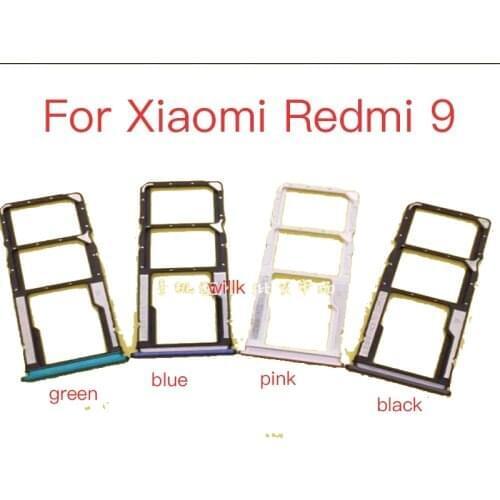 Sim Tray Holder For Xiaomi Redmi 9 Redmi9 SIM Card Tray Slot Holder Adapter Socket Repair Parts