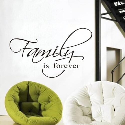 Home Decor Removable Wallpaper For Living Room Family Is Forever Vinyl Wall Sticker Muraux Art Mural Decals For Room Decoration