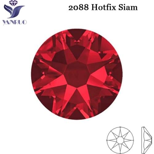 YANRUO 2088 8big 8 Small Siam Hotfix Strass Crystal Stones For Making Crafts Rhinestones On Iron On Crystal Tape For Clothes