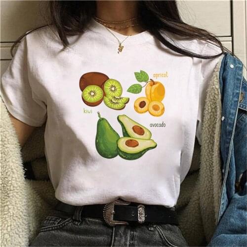 Summer Funny Avocado Women T-shirts Fashion Cartoon Women Tops Tee Cute Print Female Tee Shirts Funny Graphic Woman T-shirts