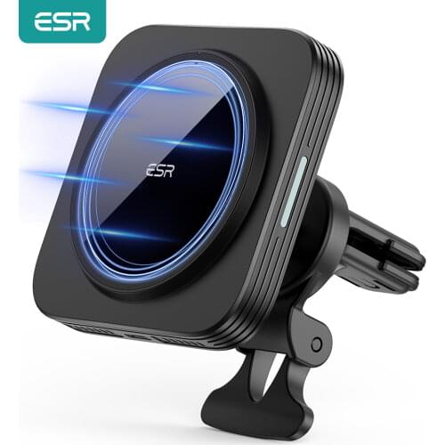 ESR HaloLock Magnetic Wireless Car Charger Mount for iPhone 12 Pro Max Fast Charging Wireless Charger Car Phone Holder Air Vent