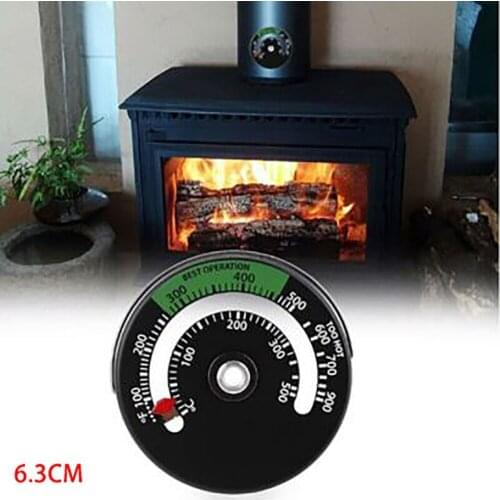 Aluminum Alloy Magnetic Suction Fireplace Thermometer Wood Stove Pipe Thermometer Household Gauge Chimney Thermometer