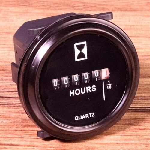 DC 10-80V AC 100-250V Black Mechanical Hour Meter Counter Timer Hourmeter For Car Boat Generator Diesel Gasoline Petrol Engine