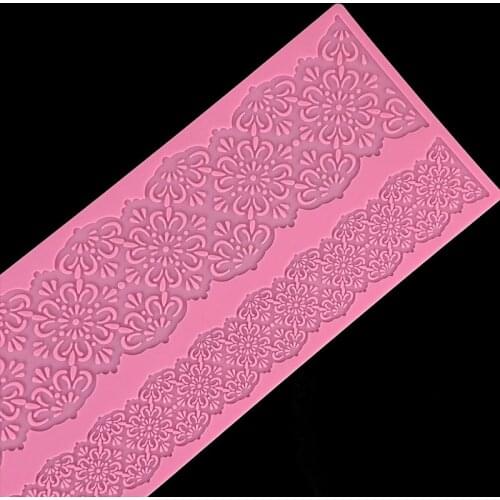 Minsunbak sell like hot cakes Pattern lace silicone Mat Wedding Fondant Silicone Lace Mould Cake edge decoration tools