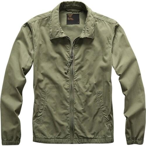 Youth casual men cotton jacket autumn new sports Casual Outerwear Long Sleeve zipper Work Clothes Loose Oversized wholesale