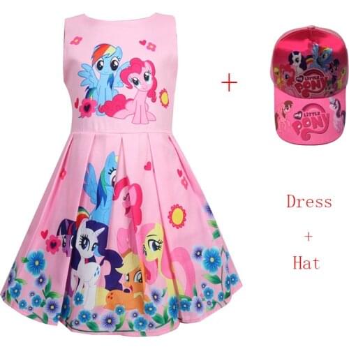 My Little Baby Dresses Cute Elegant Dress Kids Party Pony Costumes Childrens Clothes Princess toddler Dress for Girls with hat