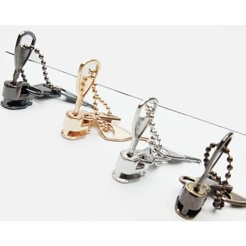 1pcs 5# Nylon Coil Zipper Key Lock Slider Locking Zip Pull Head DIY Handmade Accessories For Clothing Luggage