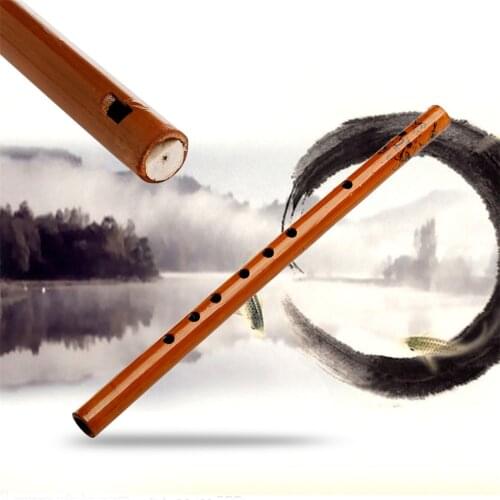 Brand New and High Quality Traditional 6 Hole Bamboo Flute Clarinet Student Musical Instrument Wood Color