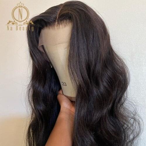 T Part Front Lace Wig Human Hair Preplucked Transparent Lace Wig Body Wave Baby Hair For Black Women Nabeauty Remy 250 13X1