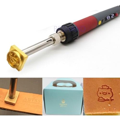Soldering Iron Small Handhold Hot Foil Stamping Machine Digital Display 80-500 Degree Leather Craft Iron for Embossing Branding