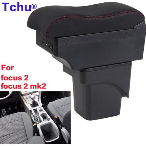 For Ford Focus 3 armrest box 2017 car Storage box Internal modification cup holder USB charging Ashtray Car Accessories